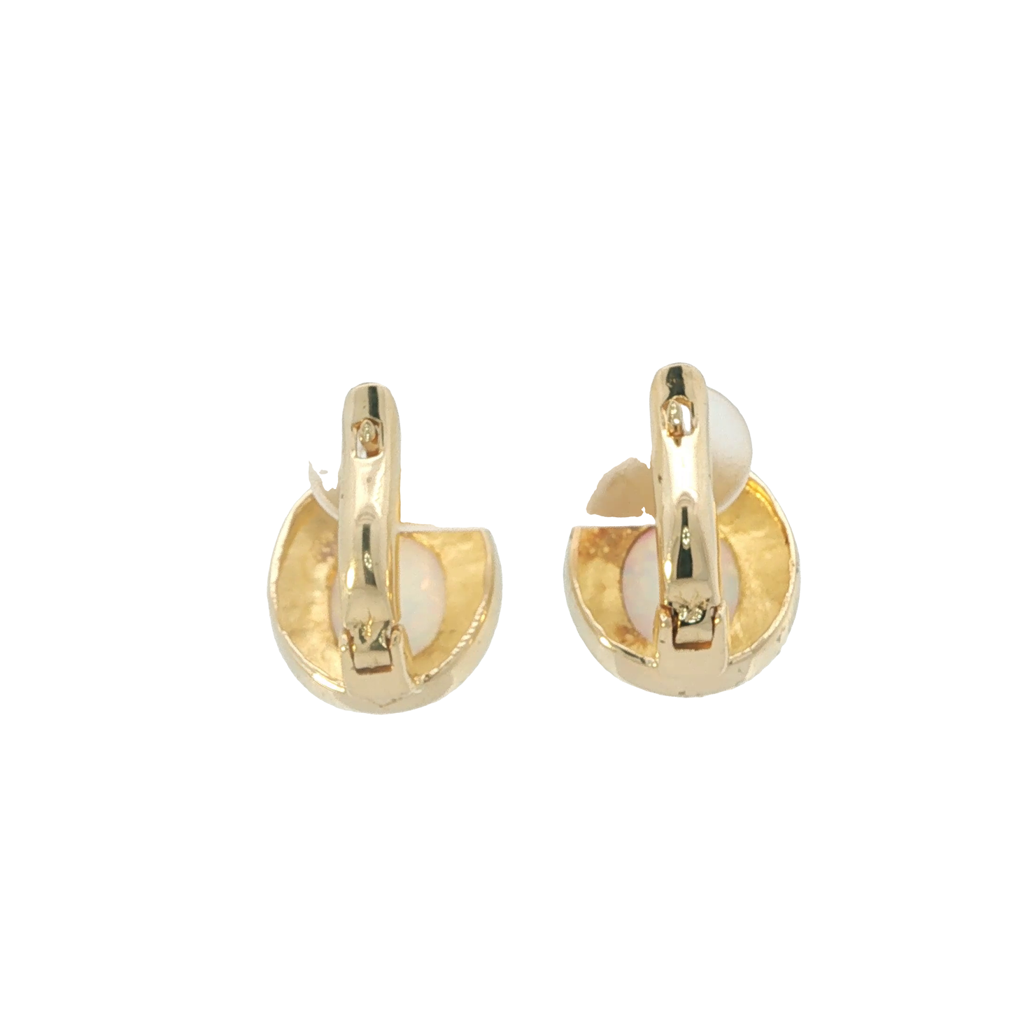 P. Ohrringe Gelbgold 585 / 14 Karat mit Opal L: 15,8 mm Nr. 7252