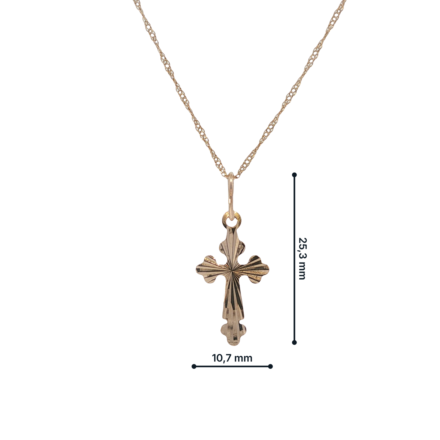 Kette mit Anhänger "Kreuz" Roségold 585 / 14 Karat L: 50,5 cm Nr. 6894