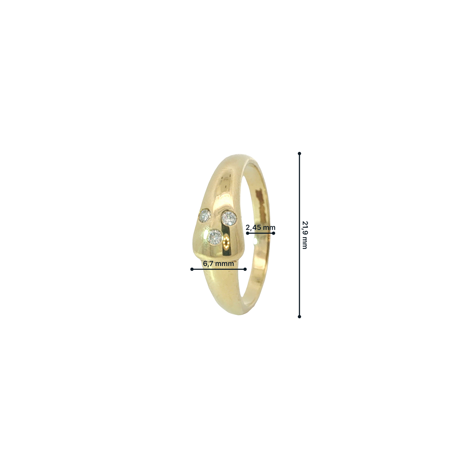 Ring Gelbgold 585 / 14 Karat mit Brill. Gr. 58 Nr. 6804