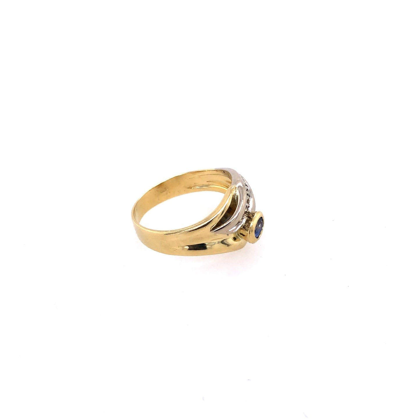 Ring Bicolor 750 / 18 K mit Diamanten Gr.58 Nr. 3504