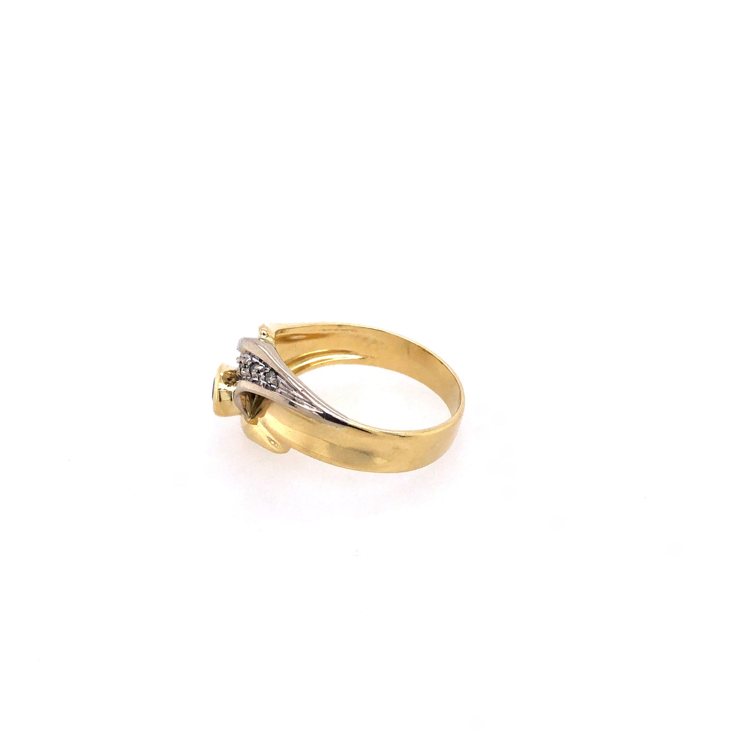 Ring Bicolor 750 / 18 K mit Diamanten Gr.58 Nr. 3504