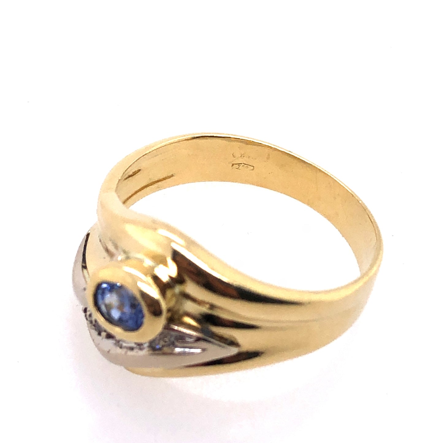 Ring Gold 750/18k Goldring + Diamanten in Weißgold Gr.58