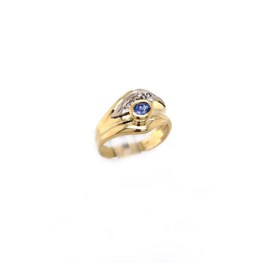 Ring Gold 750/18k Goldring + Diamanten in Weißgold Gr.58 Nr. 3504