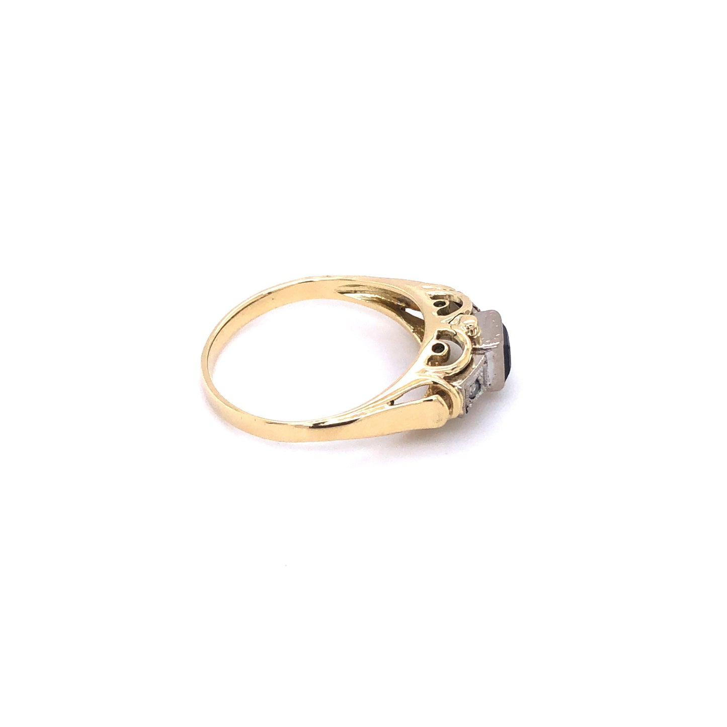 Ring Gold 585 / 14k Damenring mit Diamanten, Smaragd