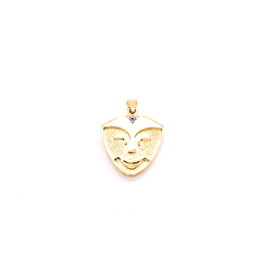 Anhänger Gold 750/18k Halskettenanhänger "Maske", Diamant Nr. 3735
