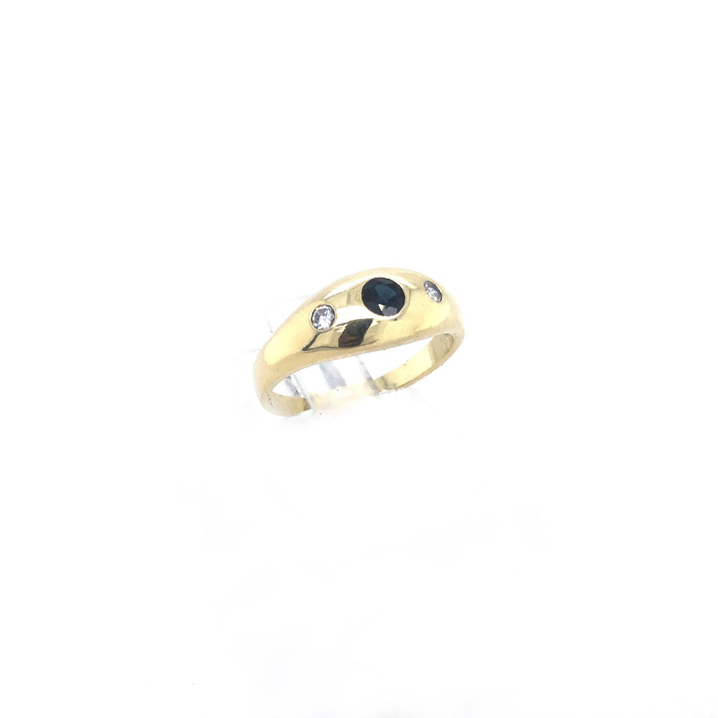 Ring Gold 585 / 14k Damenring + Saphir Diamantring Gr.54