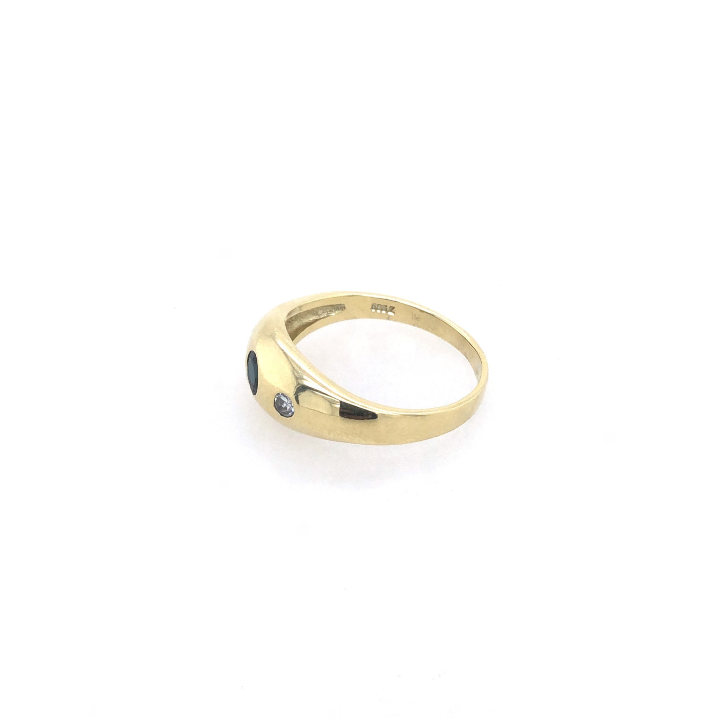 Ring Gelbgold 585 / 14 K mit Saphir & Brillanten Gr.54 Nr. 3628