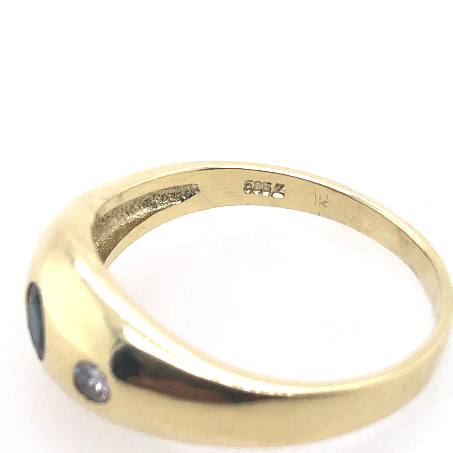 Ring Gold 585 / 14k Damenring + Saphir Diamantring Gr.54