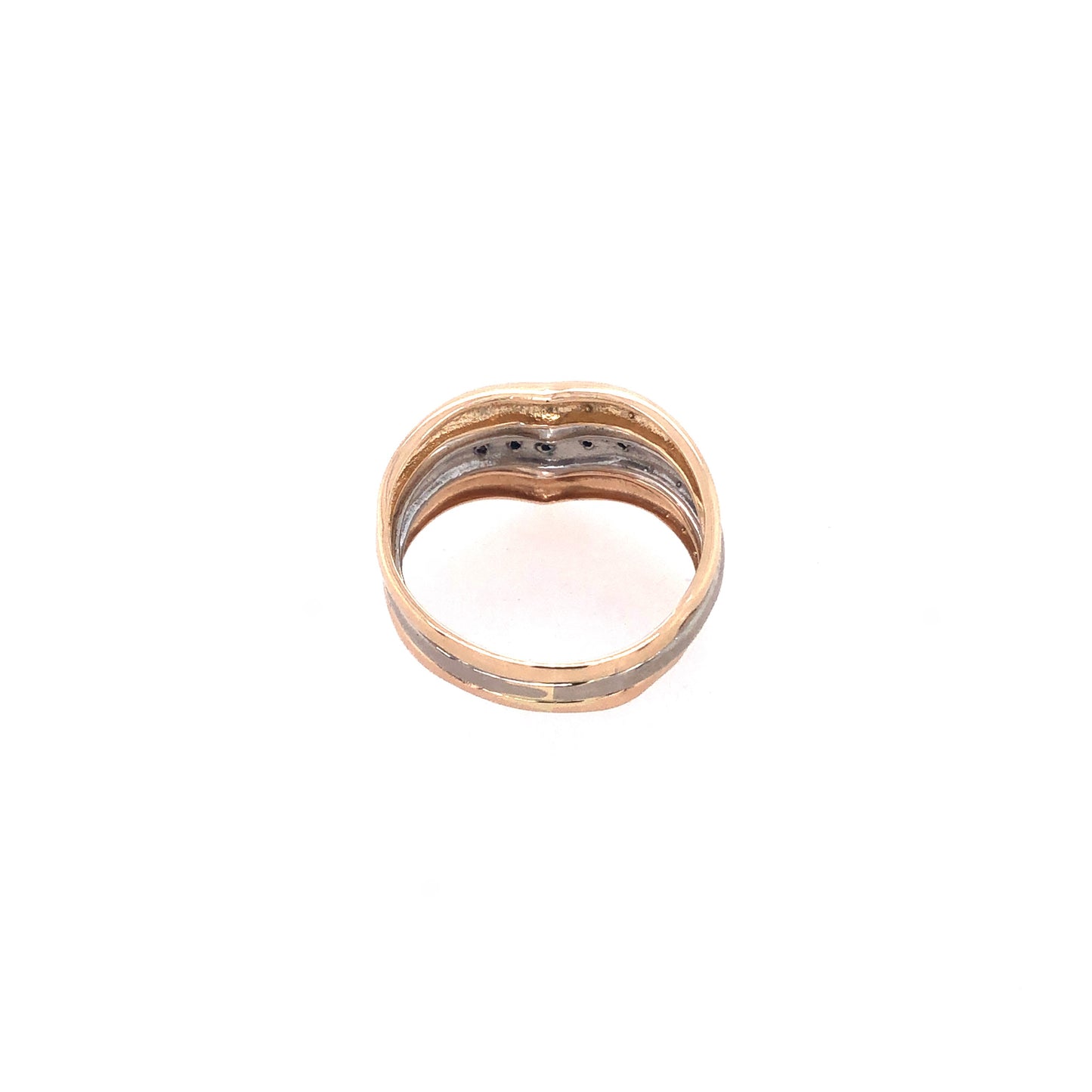 Ring Gold 585/14k Damenring Tri-color mit Diamanten Gr.55