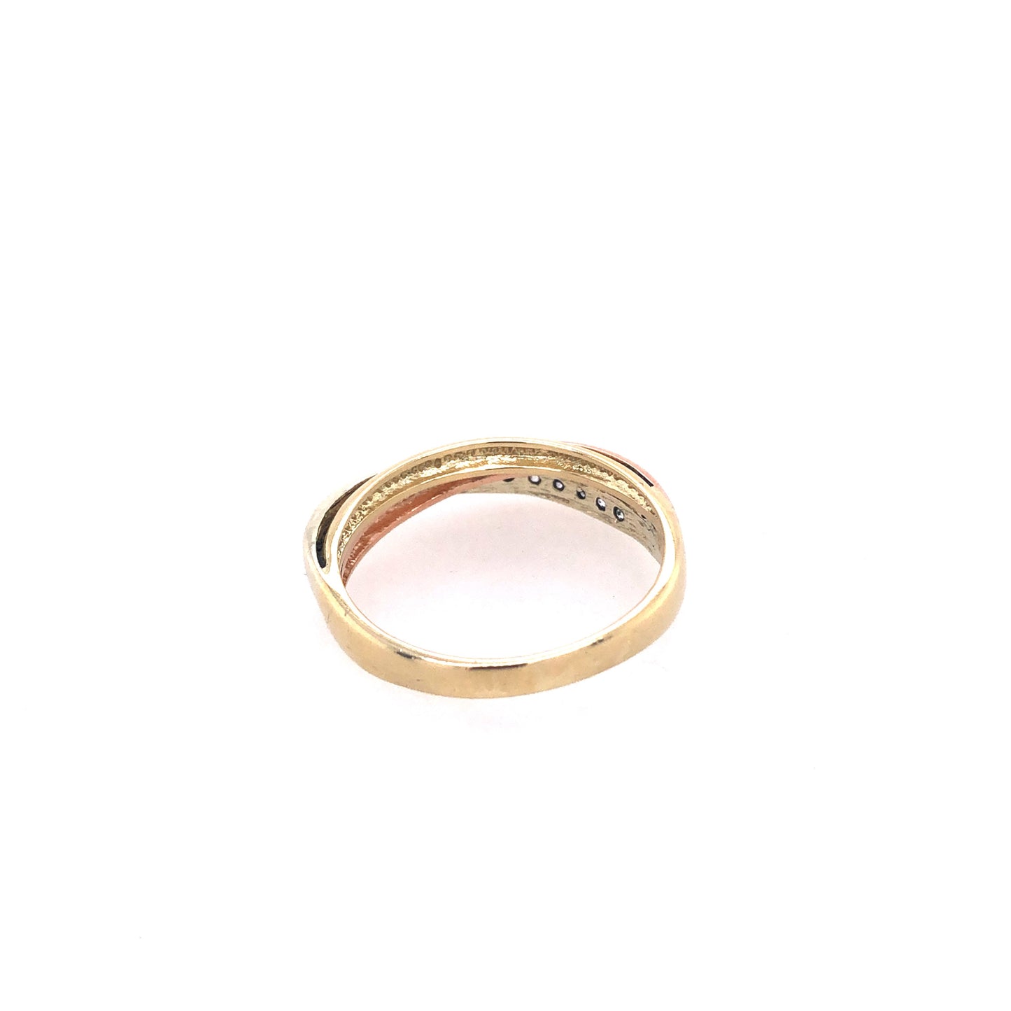Ring Gold 585 / 14k Samenring Bi-color+Farbsteine Gr.56