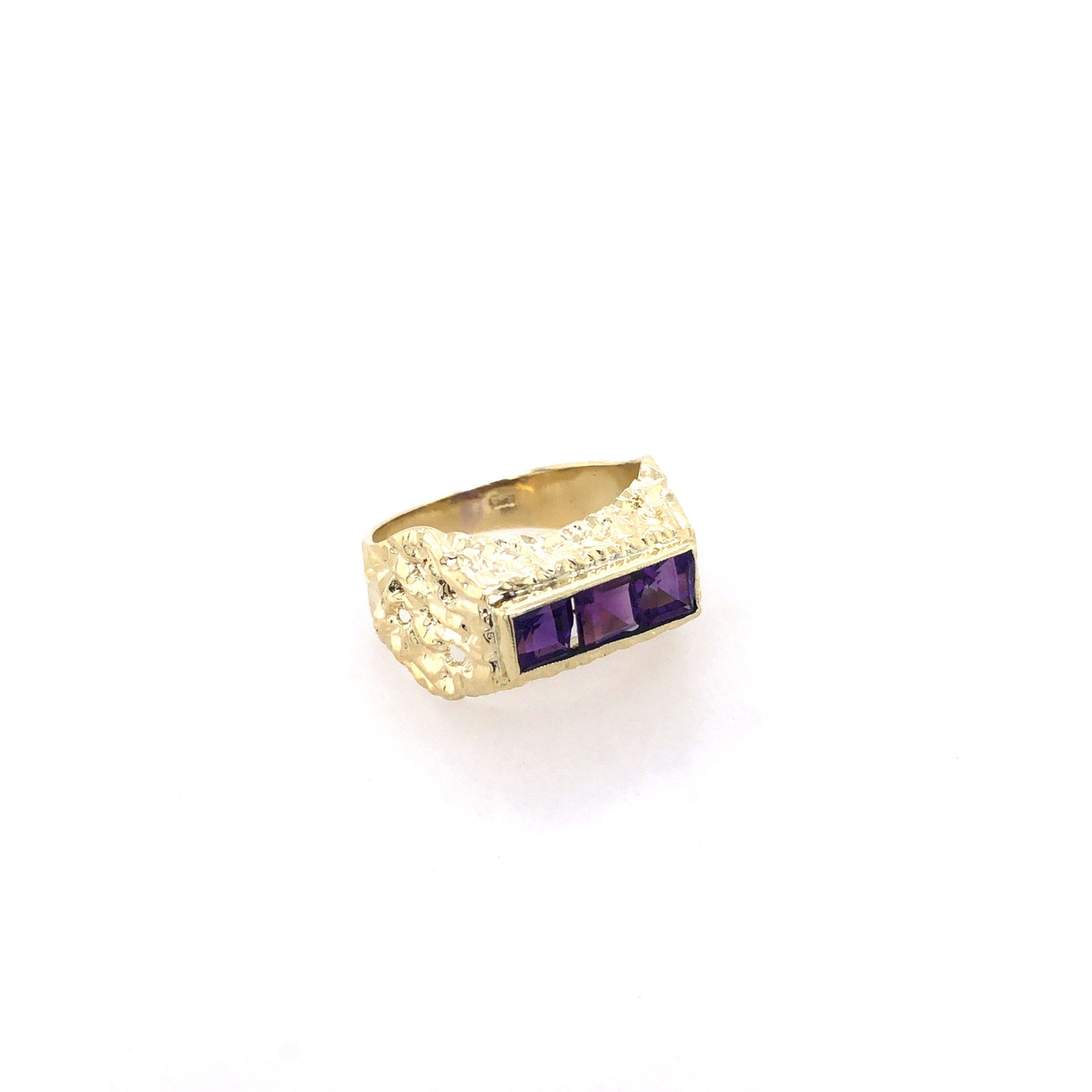 Ring Gold 585 / 14k Damenring mit Amethysten, abstrakt Gr.52
