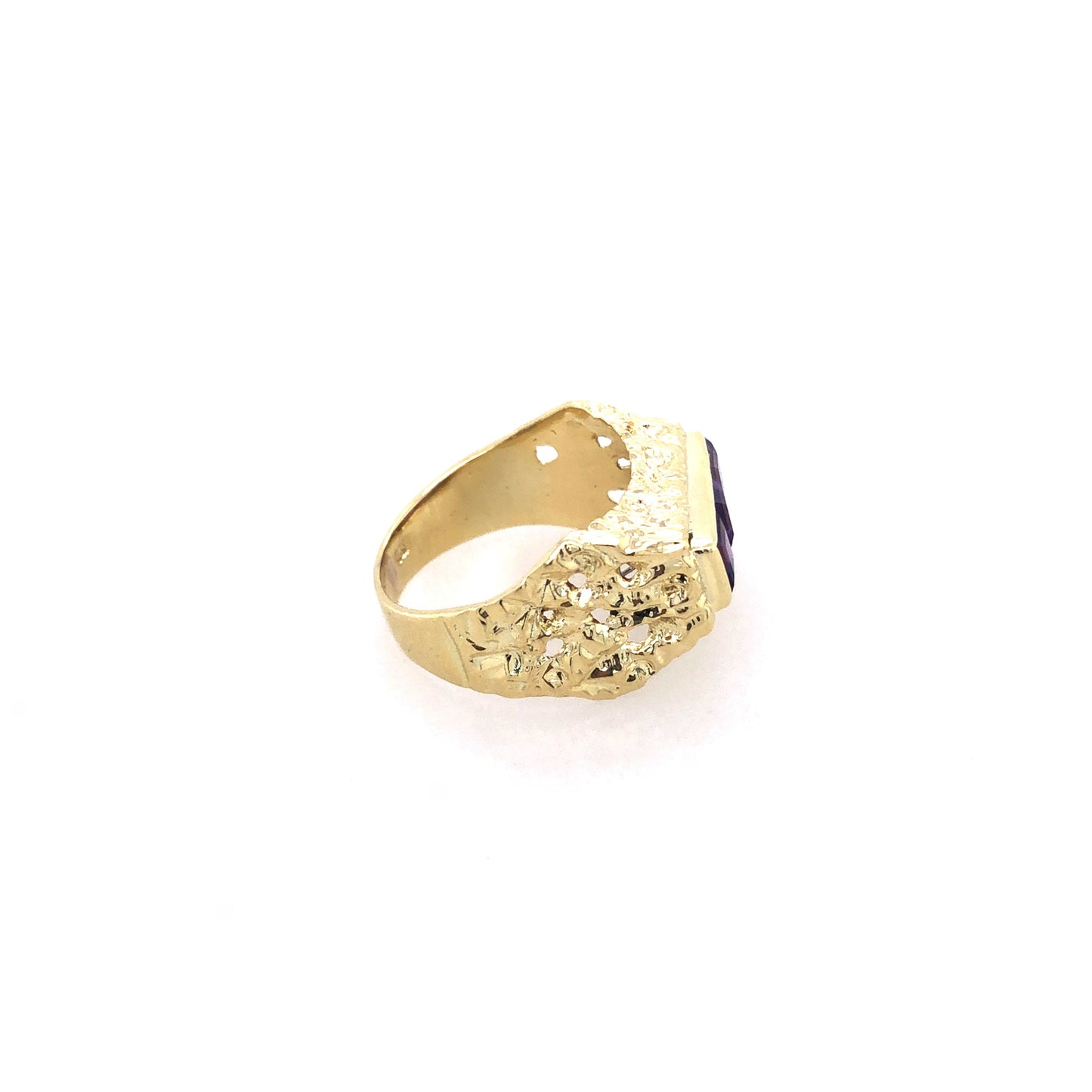 Ring Gold 585 / 14k Damenring mit Amethysten, abstrakt Gr.52