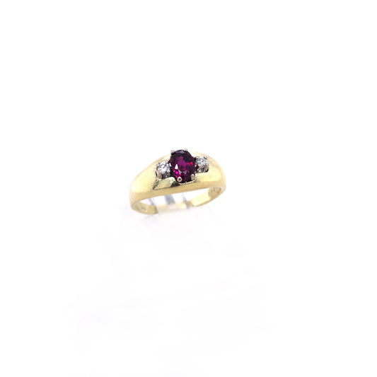 Ring Gold 585 / 14 K mit Rubin & Diamanten Gr.52 Nr. 3774