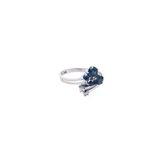 Ring Weißgold 585 / 14k Gr.53 , mit Farbsteinen Nr. 4063