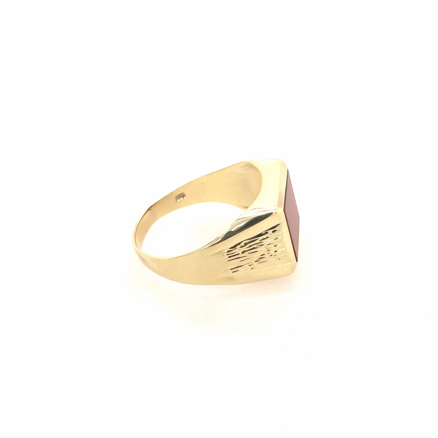 Ring Gold 585 / 14 Karat Gr.72,  Herrenring mit Karneol