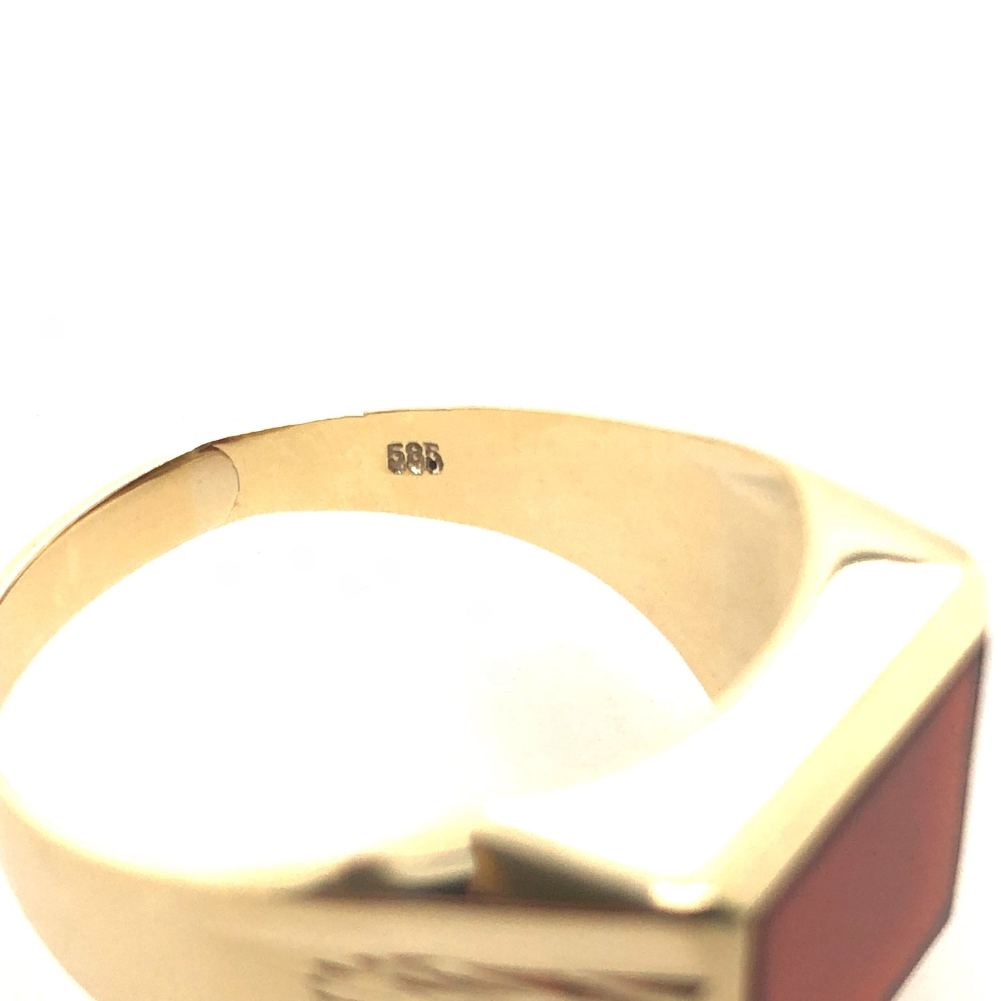 Ring Gold 585 / 14 Karat Gr.72,  Herrenring mit Karneol