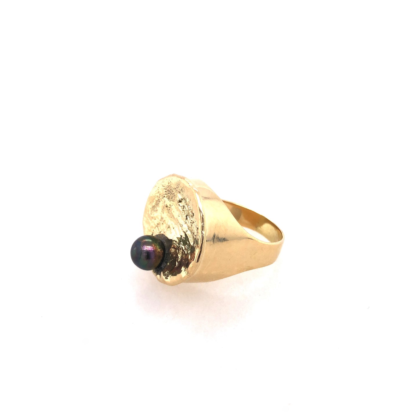 Ring Gold 585 / 14k Gr. 54 , extravagant mit Perle