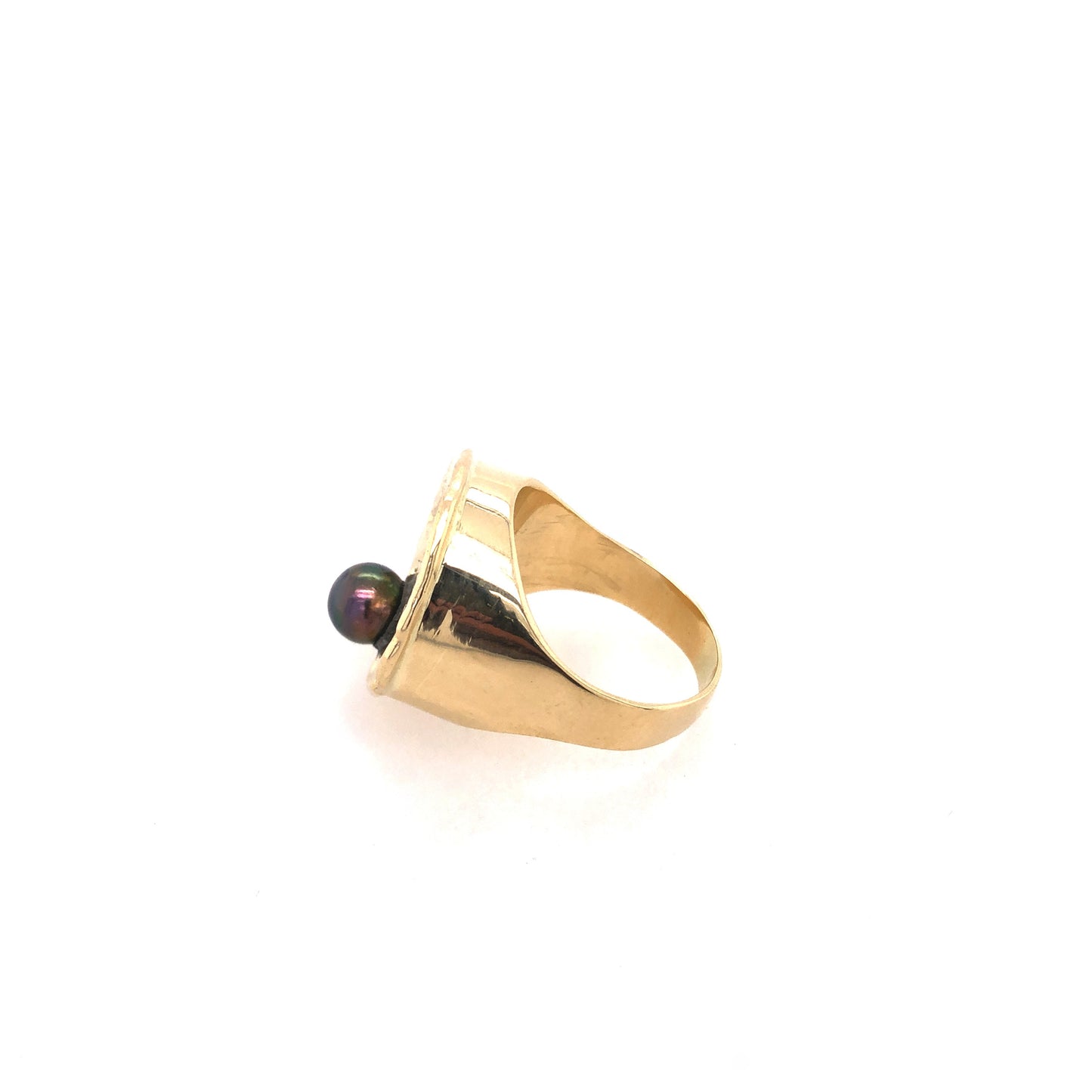 Ring Gold 585 / 14k Gr. 54 , extravagant mit Perle