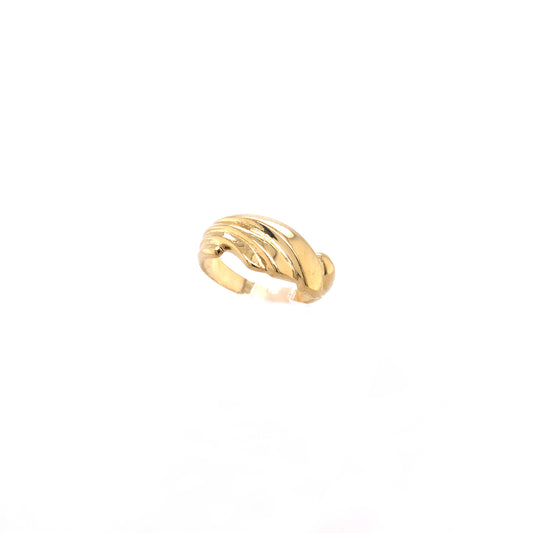 Ring Gold 750 / 18k Gr.56, mit Wellenmuster Nr. 4028