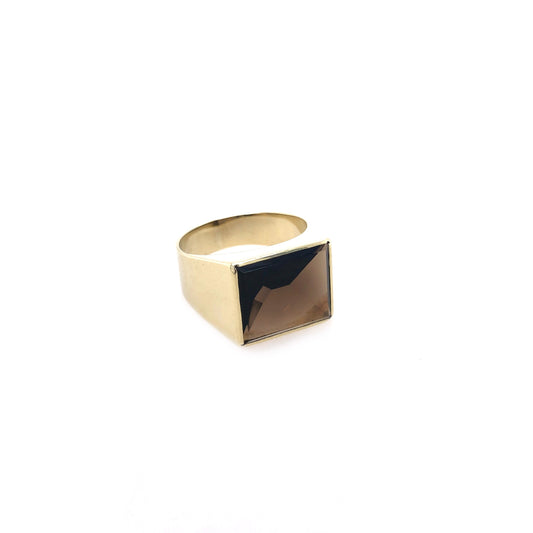 Ring Gold 333 / 8k Gr. 63, Herrenring mit braunem Stein Nr. 4481