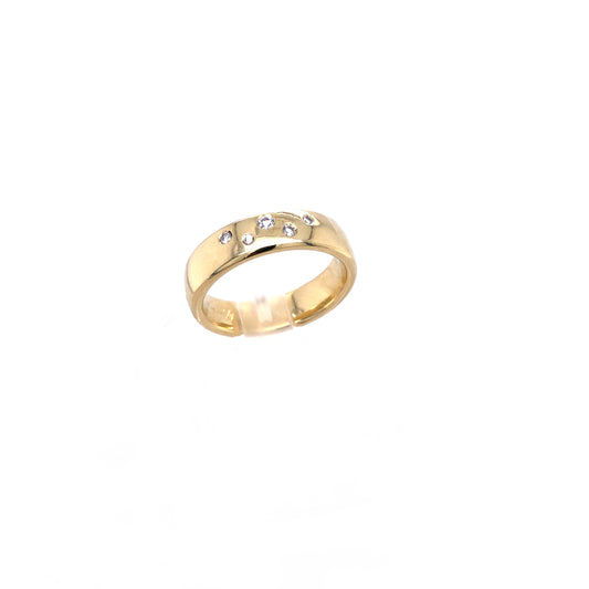 Ring Gold 585 / 14k Gr.55, Diamantring schlicht Goldring Nr. 4499