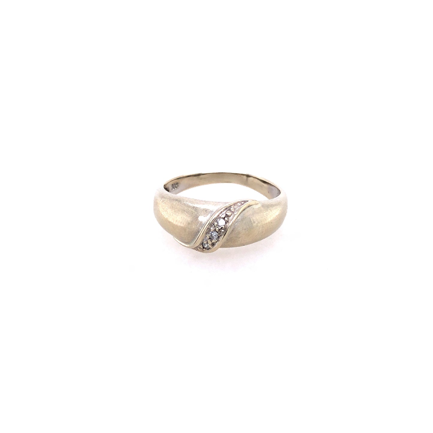 Ring Weißgold 585/14k Gr.55 , mit Diamanten als Welle