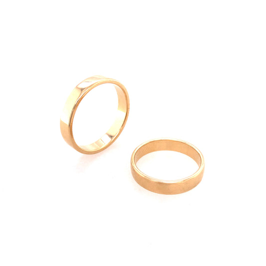 Ring Gold 585 / 14k Eheringe Set schlicht Gr.59 & 51 Nr.4729