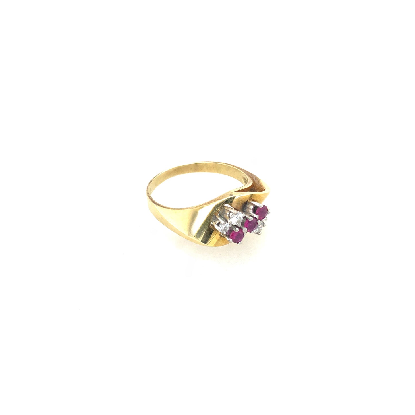 Ring Gold 585/14k Gr.55 , mit Brillanten und pinken Steinen
