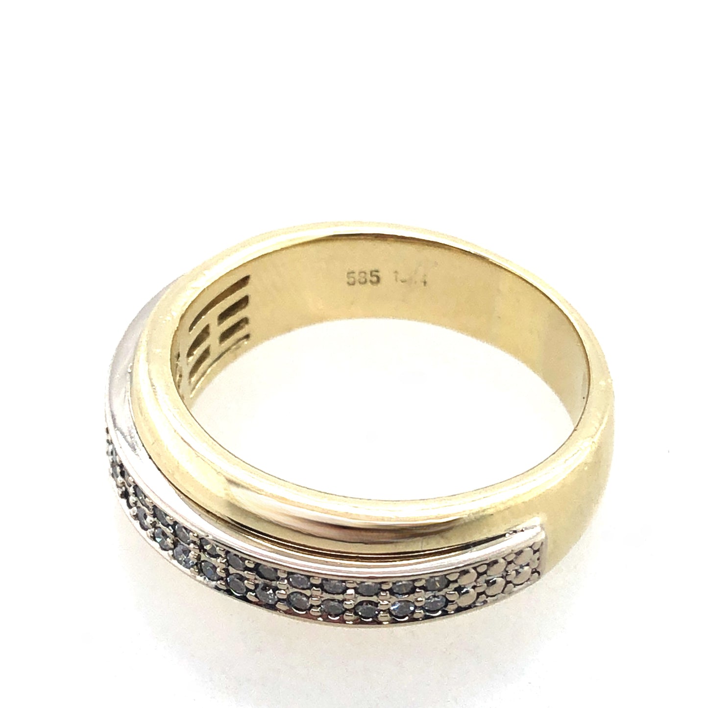 Ring Gold 585/ 14k Gr. 57, mit Diamanten besetzt