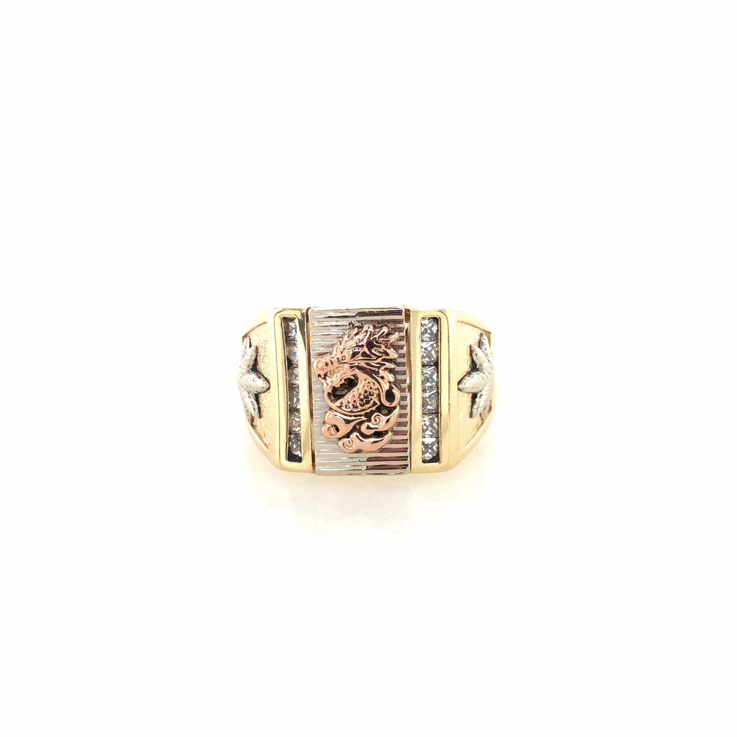 Ring Gold 585 / 14k Herrenring tri-color "Drache" Gr.68