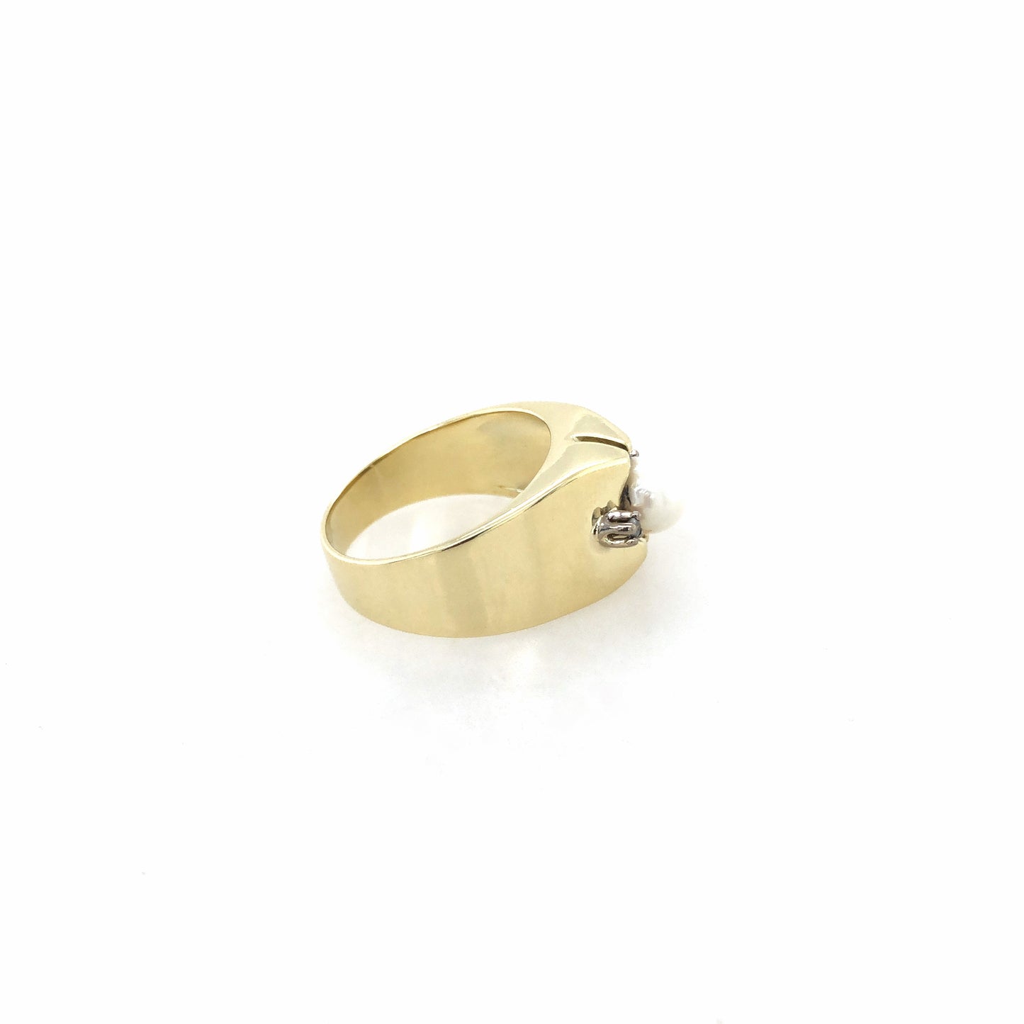 Ring Gold 585 / 14k Gr.58 , mit Diamanten und Perle