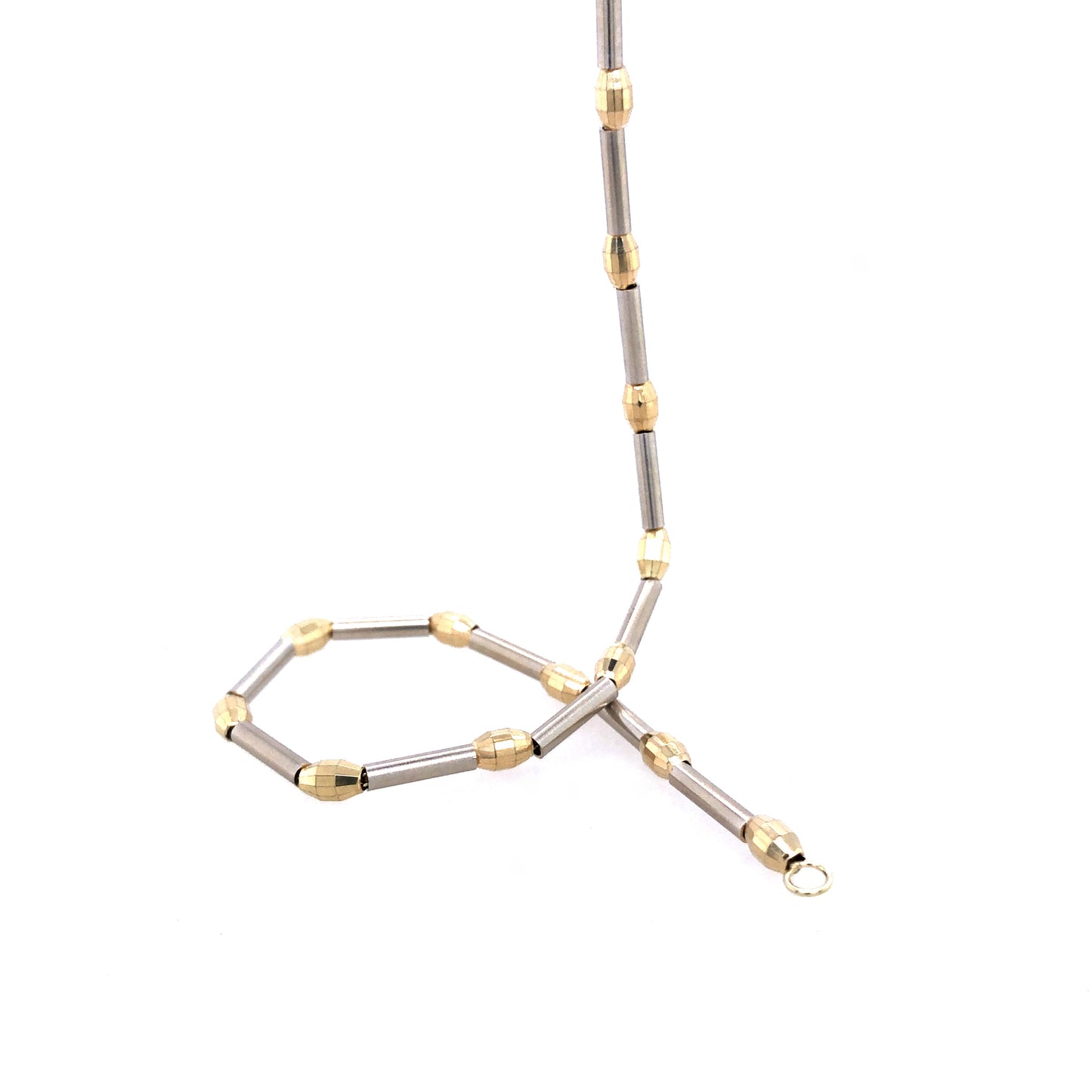 Halskette+ Armband Gold 585 / 14k Gliederarmband Weißgold