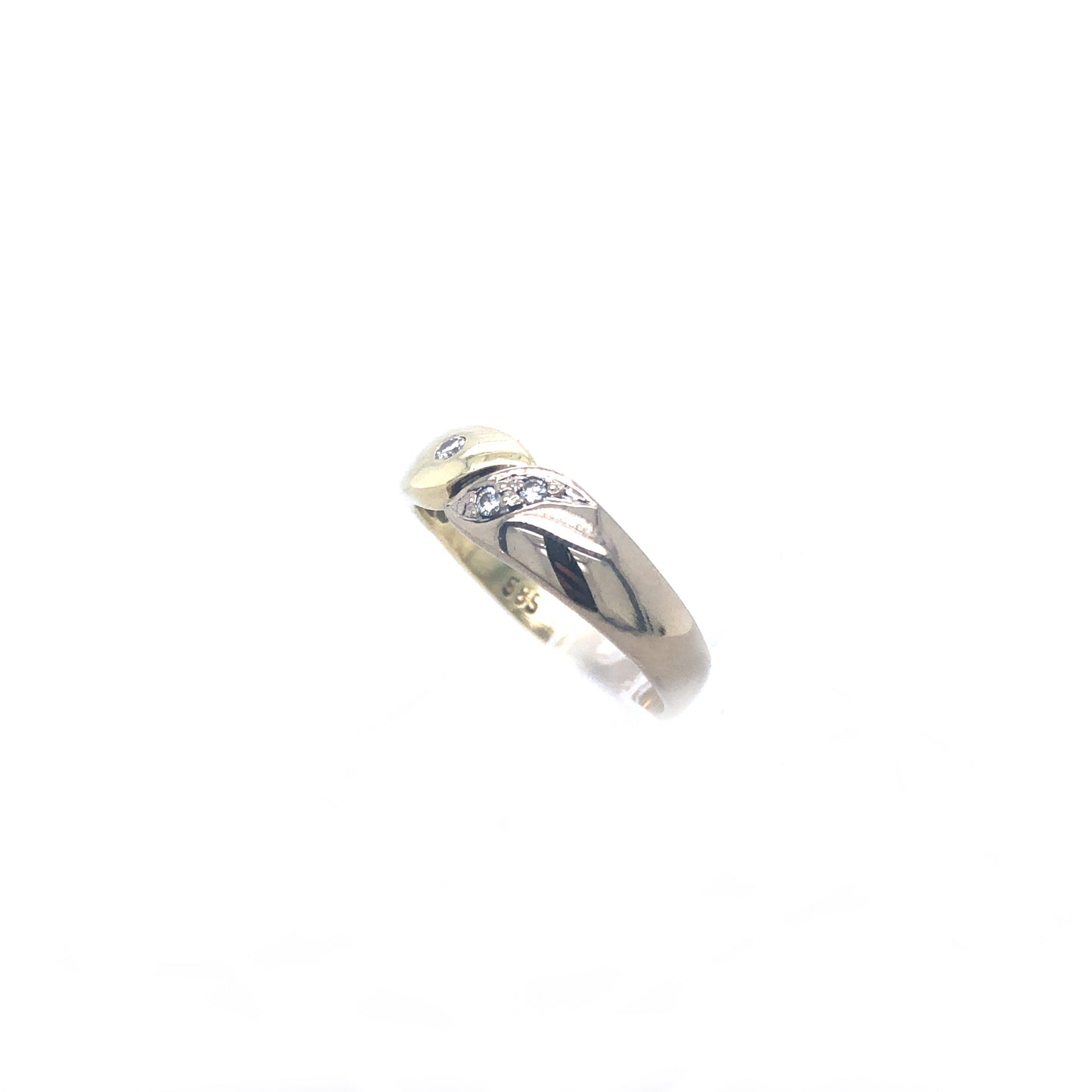 Ring Gold, Weißgold 585 / 14k Damenring+ Diamanten Goldring Gr.54