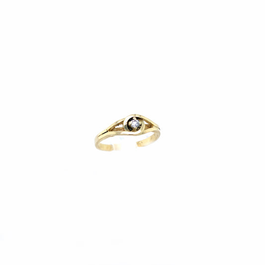 Ring Gelbgold 585 / 14 K mit weißen Farbsteinen Gr.49 Nr. 3999