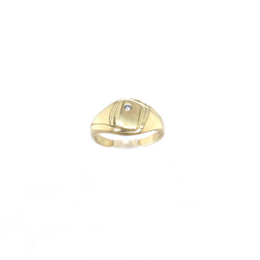 Ring Gelbgold 585 / 14 K mit Diamant Gr.53 Nr. 2892