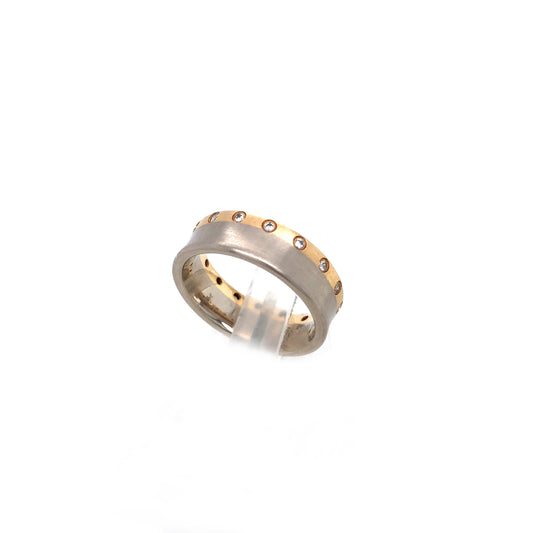 Ring Gold 585/ 14k Bandring mit Brillanten Goldring Gr.55 Nr.5036