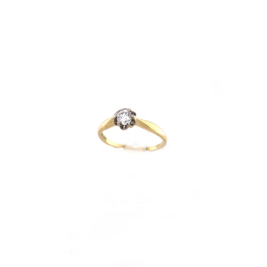 Ring Gold 585/14k Damenring mit Diamant Solitärring Gr.57 Nr. 5023