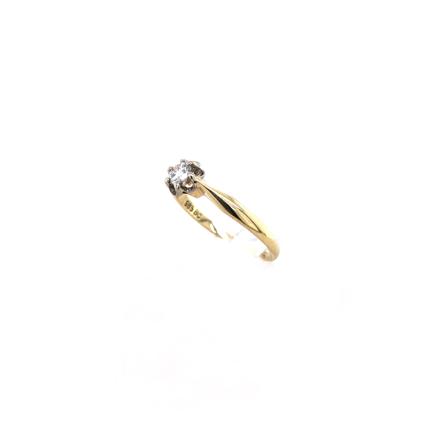 Ring Gold 585/14k Damenring mit Diamant Solitärring Gr.57