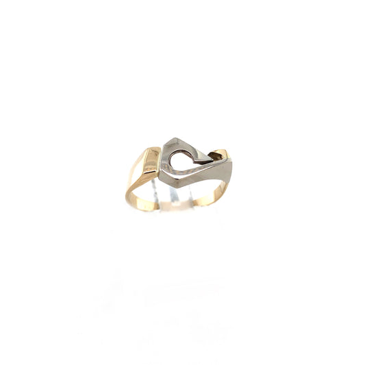 Ring Gold 585 / 14k Damenring mit Symbol weißgold Gr.55 Nr. 4950