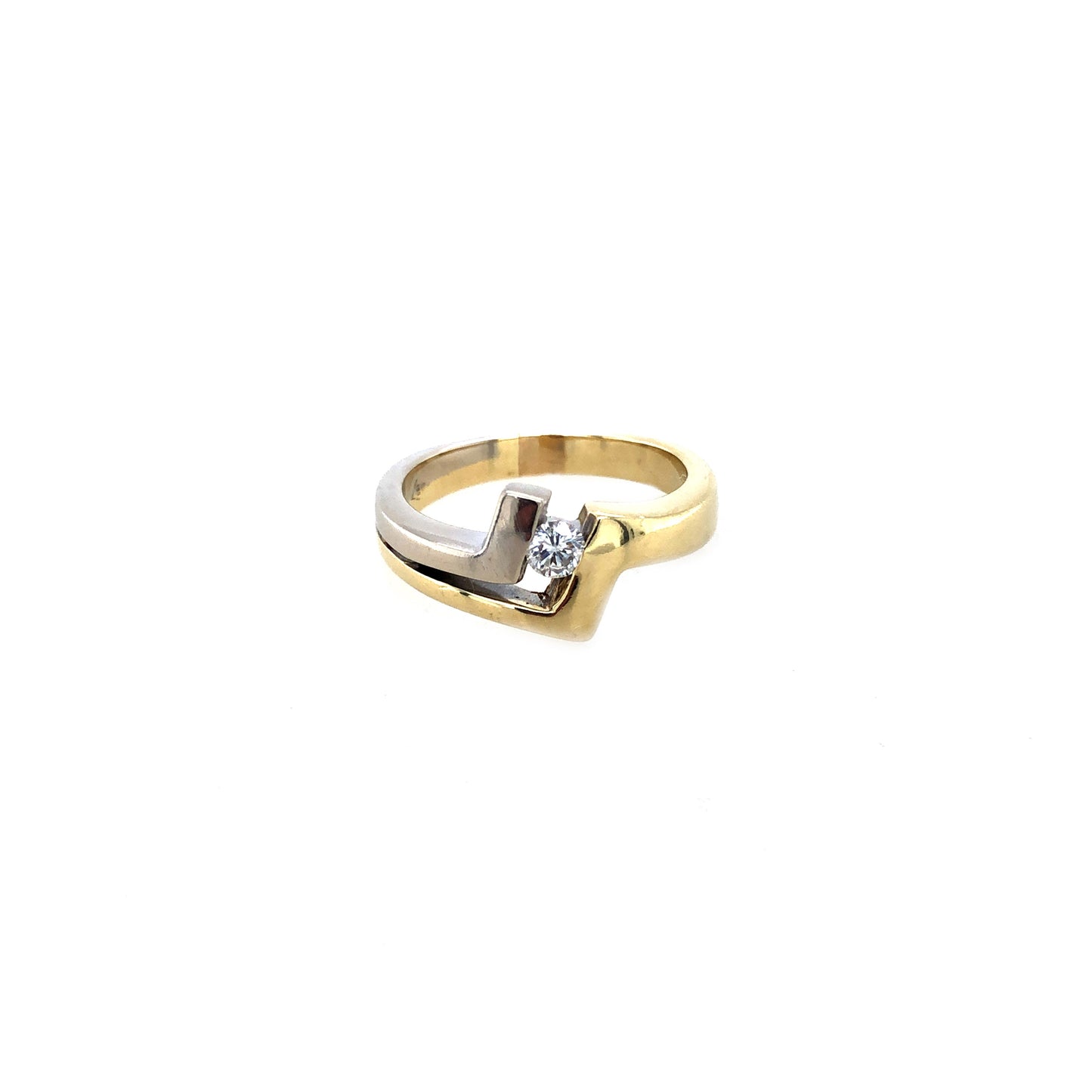 Ring Gold 585 / 14k Brillantring mit Weißgold Damen Gr.57 Nr. 5083