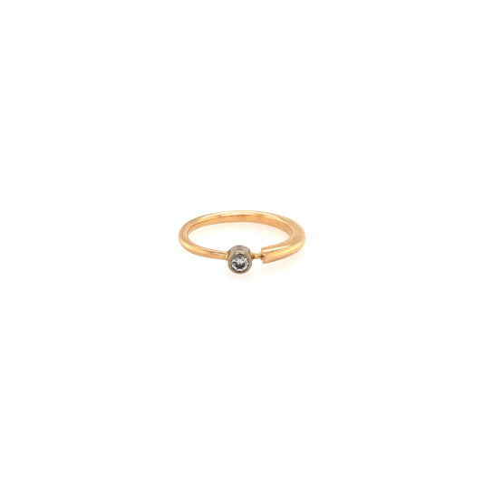 Ring Gold 585/ 14k Solitärring mit Diamant Goldring Gr.49 Nr. 4707
