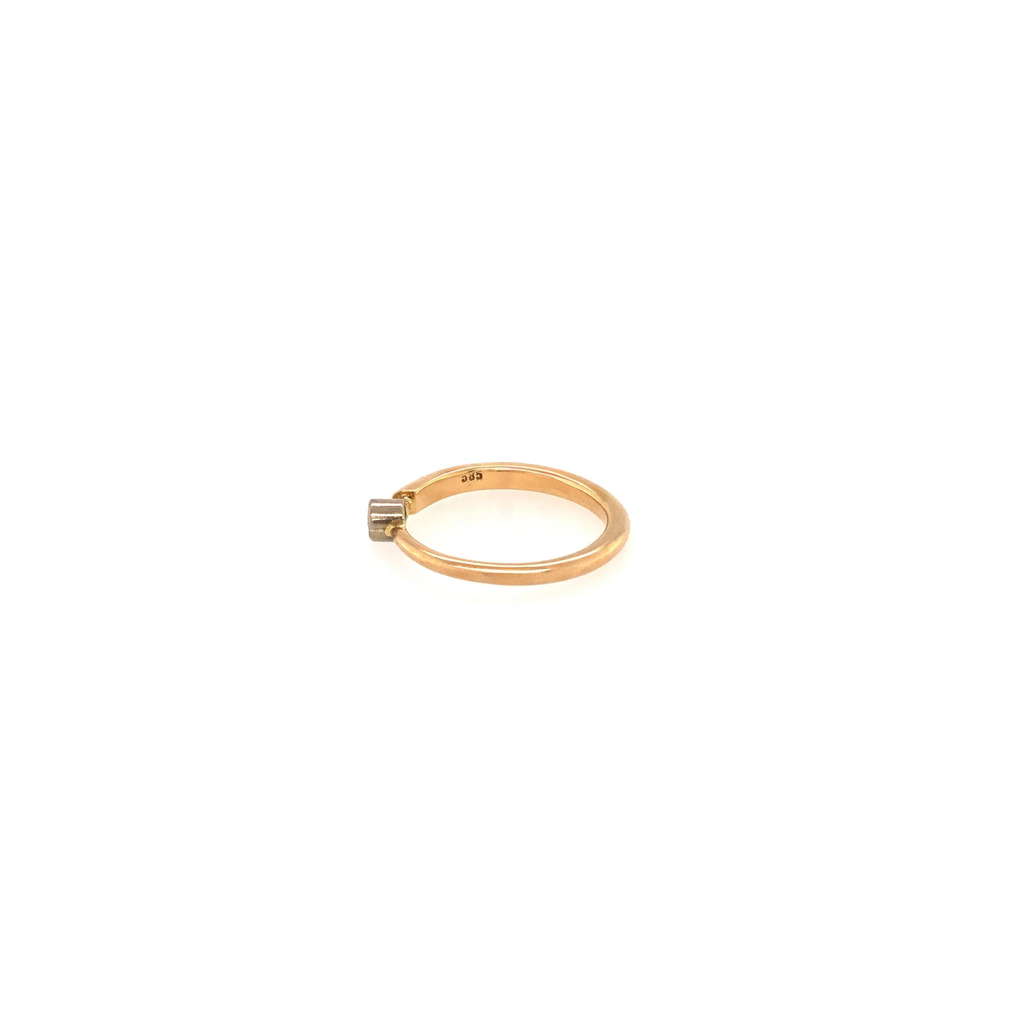 Ring Gold 585/ 14k Solitärring mit Diamant Goldring Gr.49 Nr. 4707