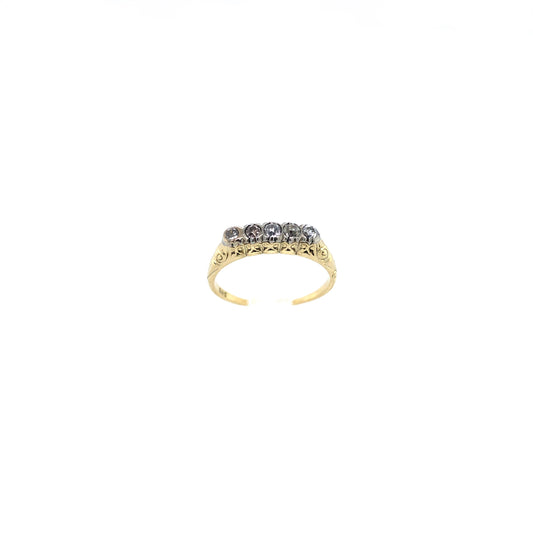 Ring Gold 585 / 14k Diamantring, Fünf-Stein-Ring Gr.53 Nr. 4253