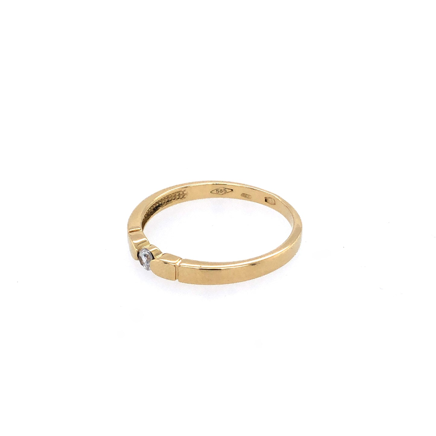 Ring Gold 585 /14k Damenring mit Glasstein Goldring Gr.52 Nr. 4107