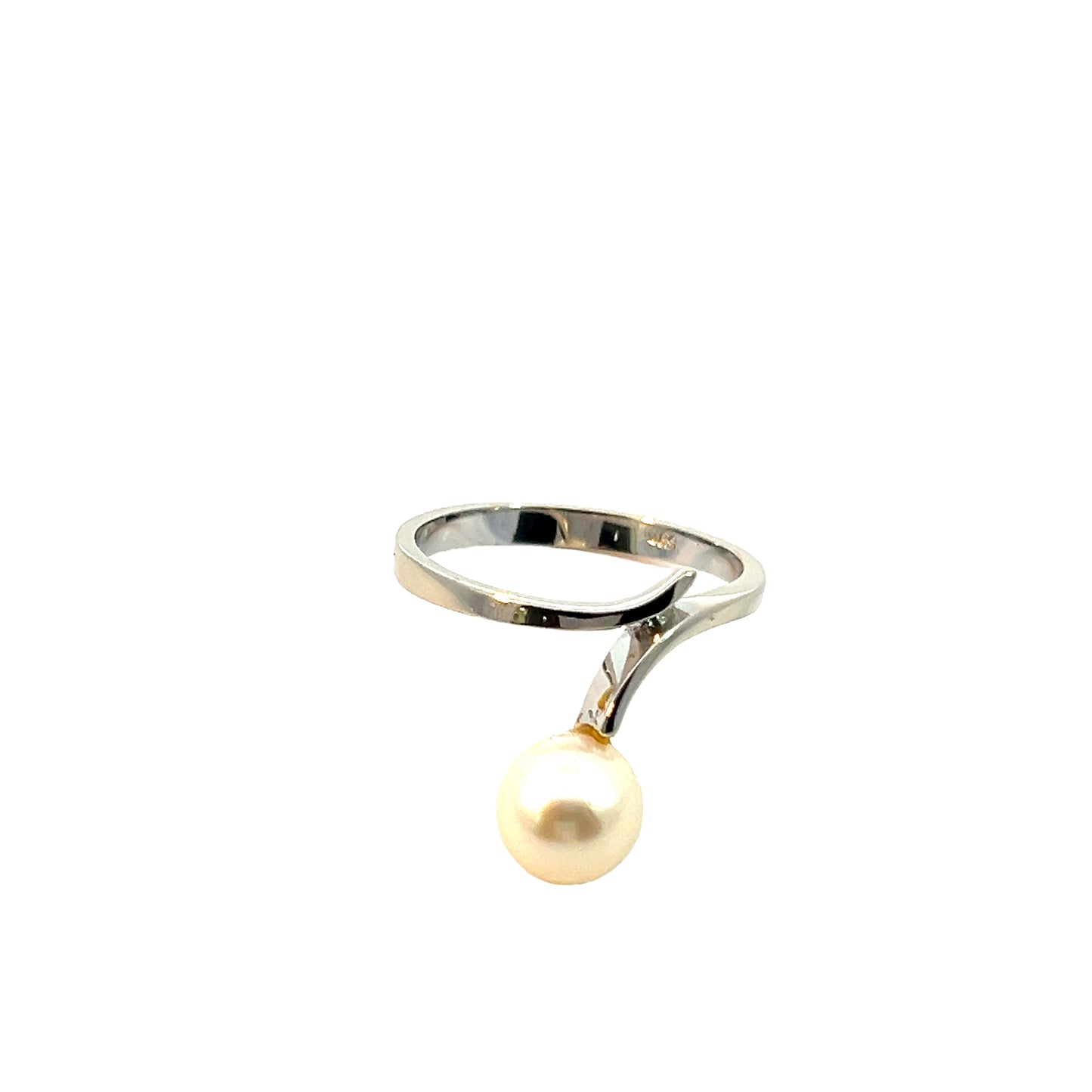 Ring Weißgold 585 / 14 Karat mit Perle Gr. 56 Nr. 5903