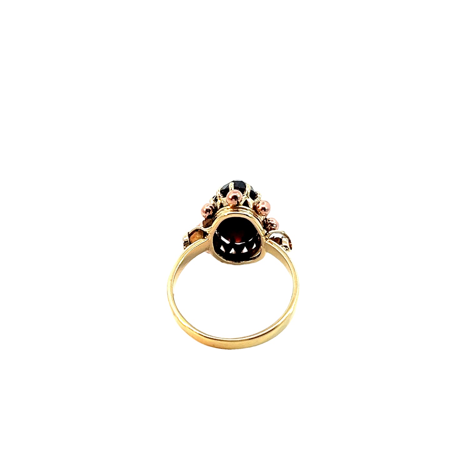 Ring Bicolor 585 / 14 Karat mit Granat Gr. 54 Nr. 5901