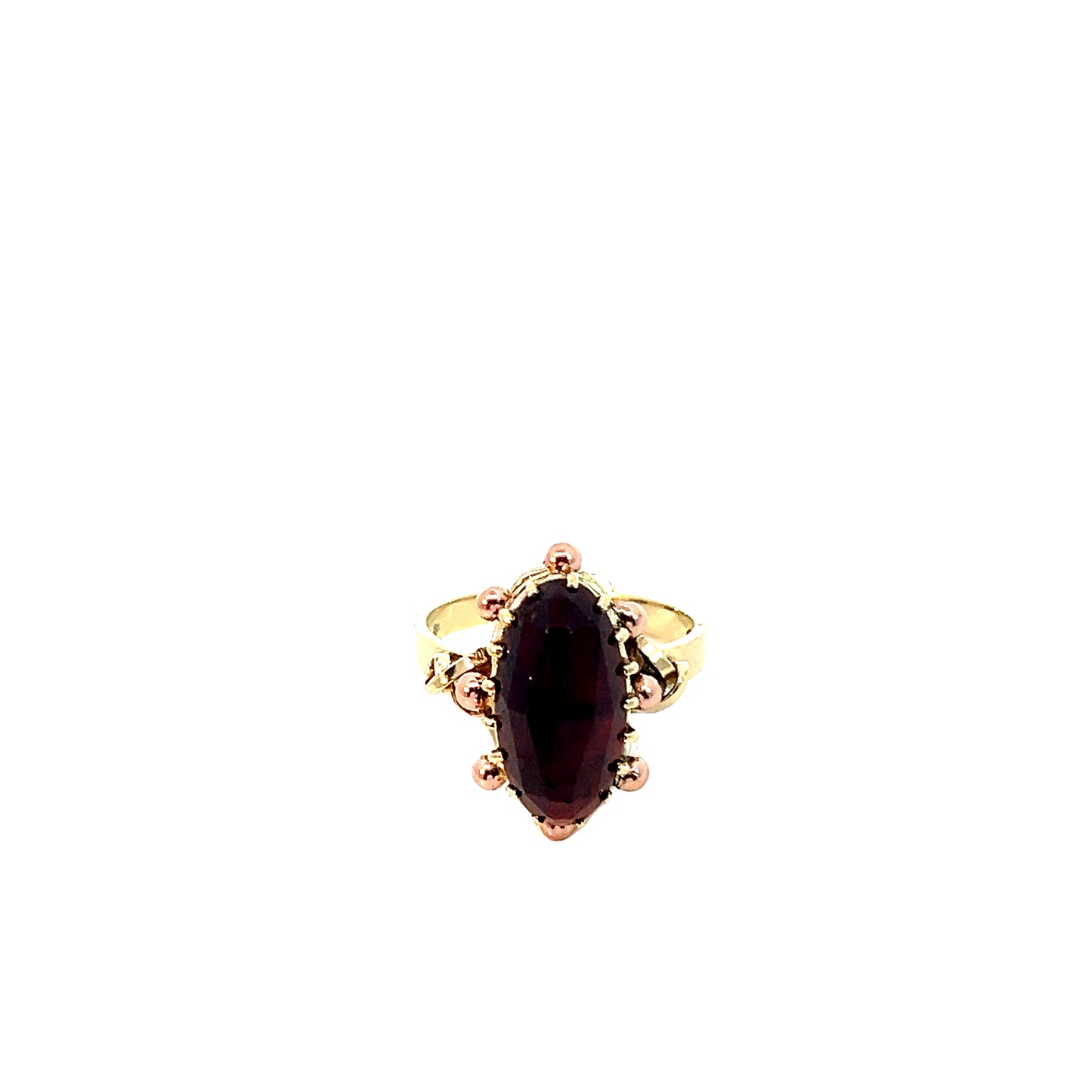 Ring Bicolor 585 / 14 Karat mit Granat Gr. 54 Nr. 5901