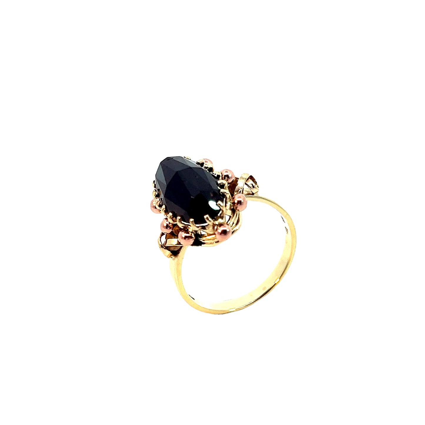 Ring Bicolor 585 / 14 Karat mit Granat Gr. 54 Nr. 5901