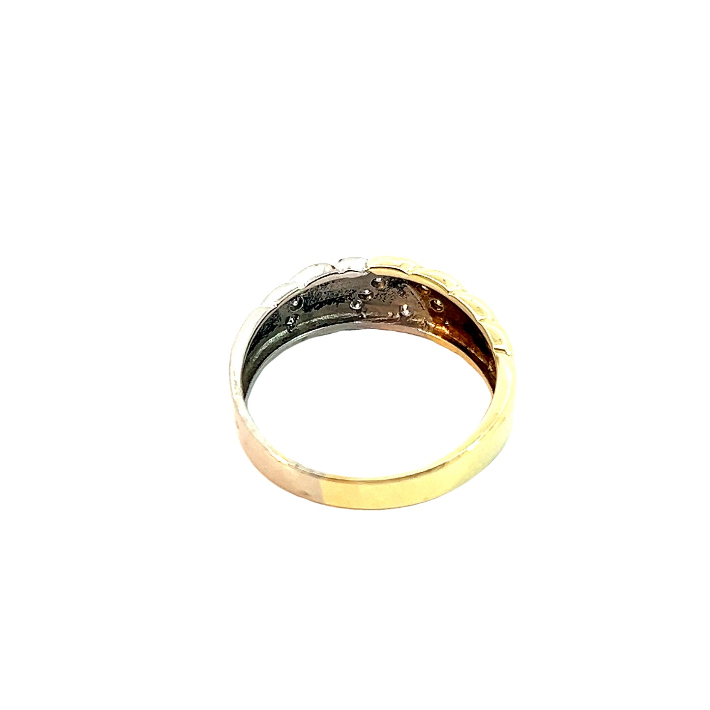 Ring Bicolor 585 / 14 Karat mit Diamanten ca. 0,07ct Gr. 59 Nr. 5406