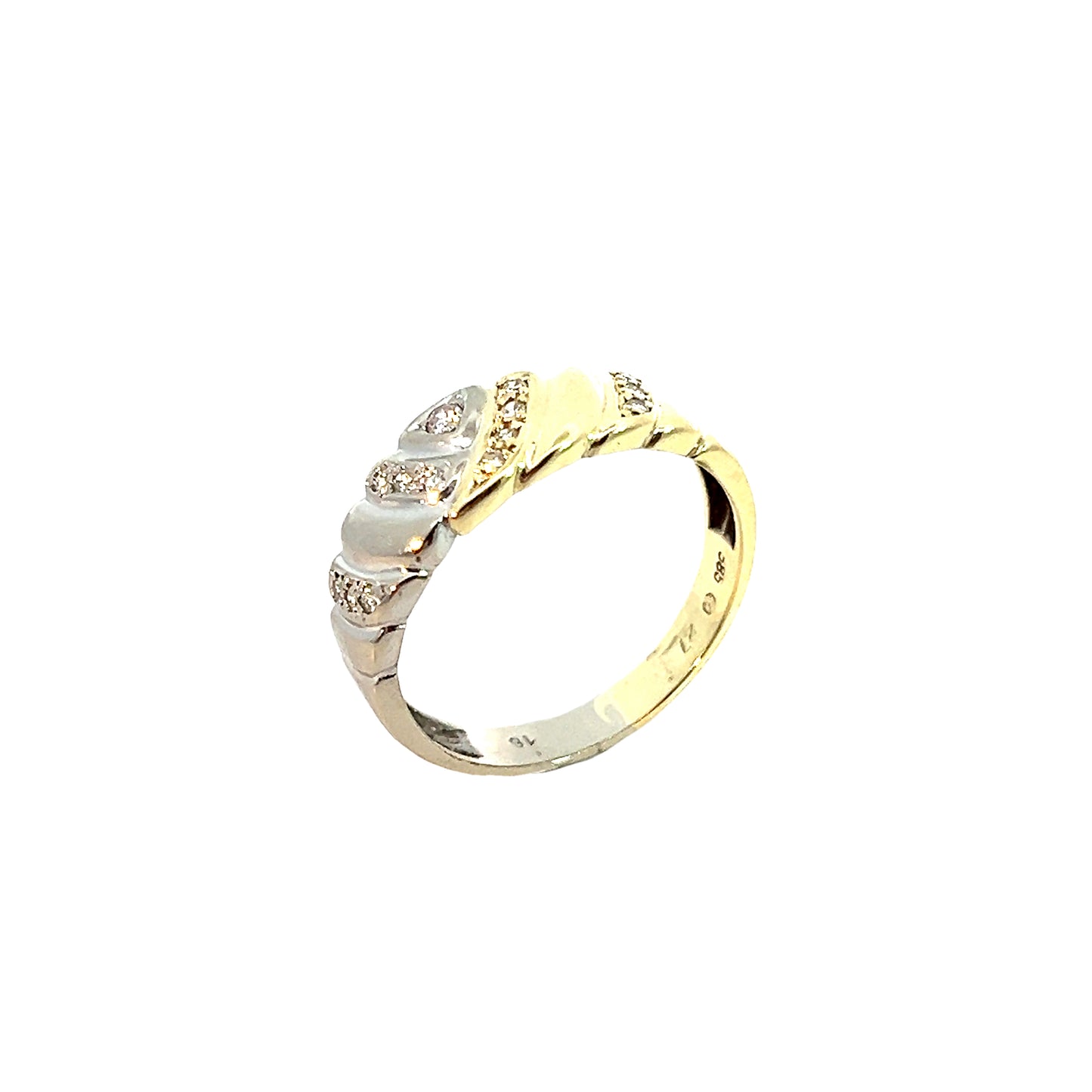 Ring Bicolor 585 / 14 Karat mit Diamanten ca. 0,07ct Gr. 59 Nr. 5406